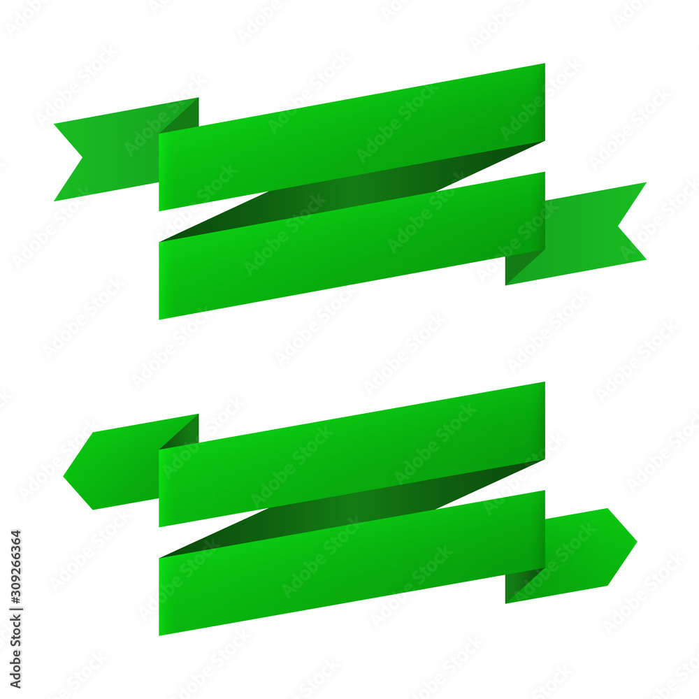 Ribbon banner set of design element icons isolated on white background. Vector illustration