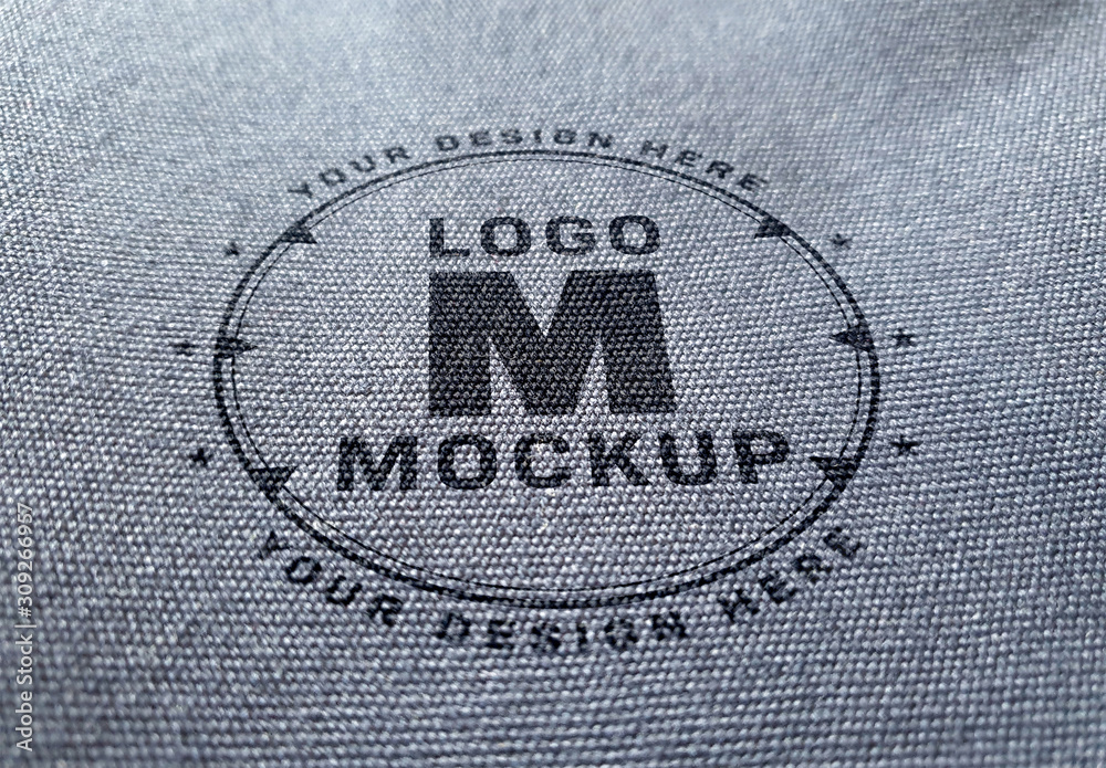 Logo Mockup on Denim Fabric Texture Stock Template Adobe Stock