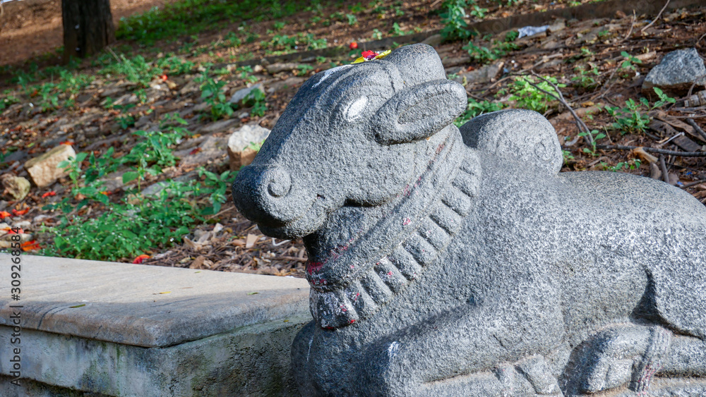 Bull stone sculpture