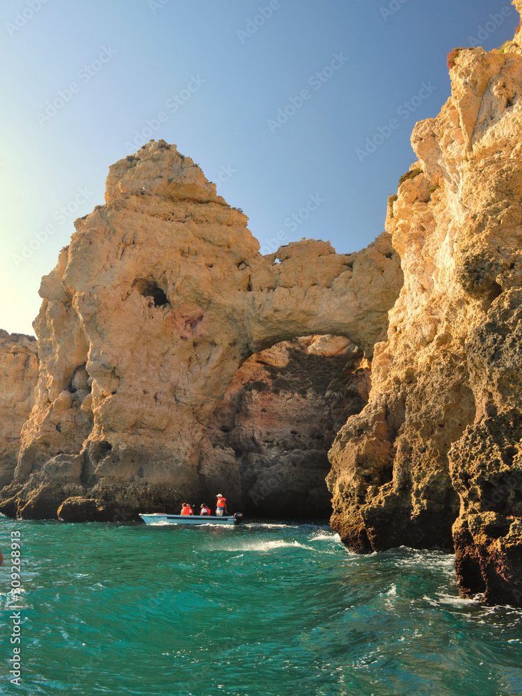  Cliffs in the mediterranean sea with emerald green sea
