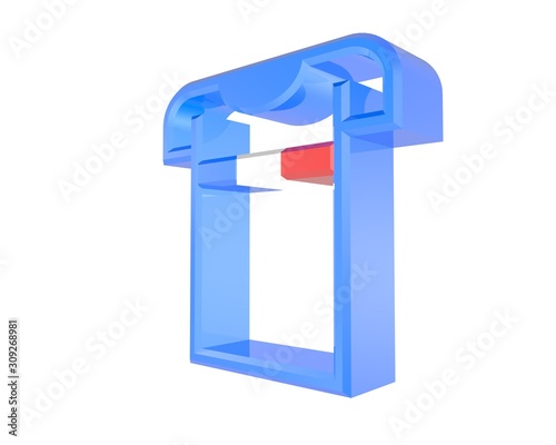 3d illustration of football shirt icon, france