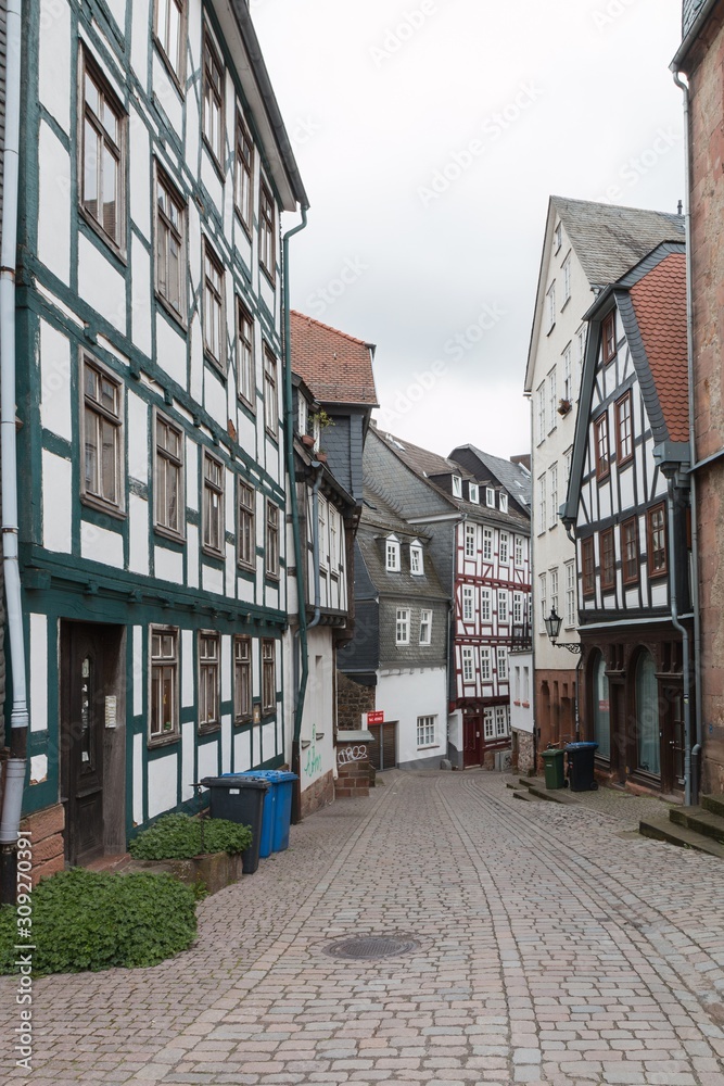 A street in the city Marburg.