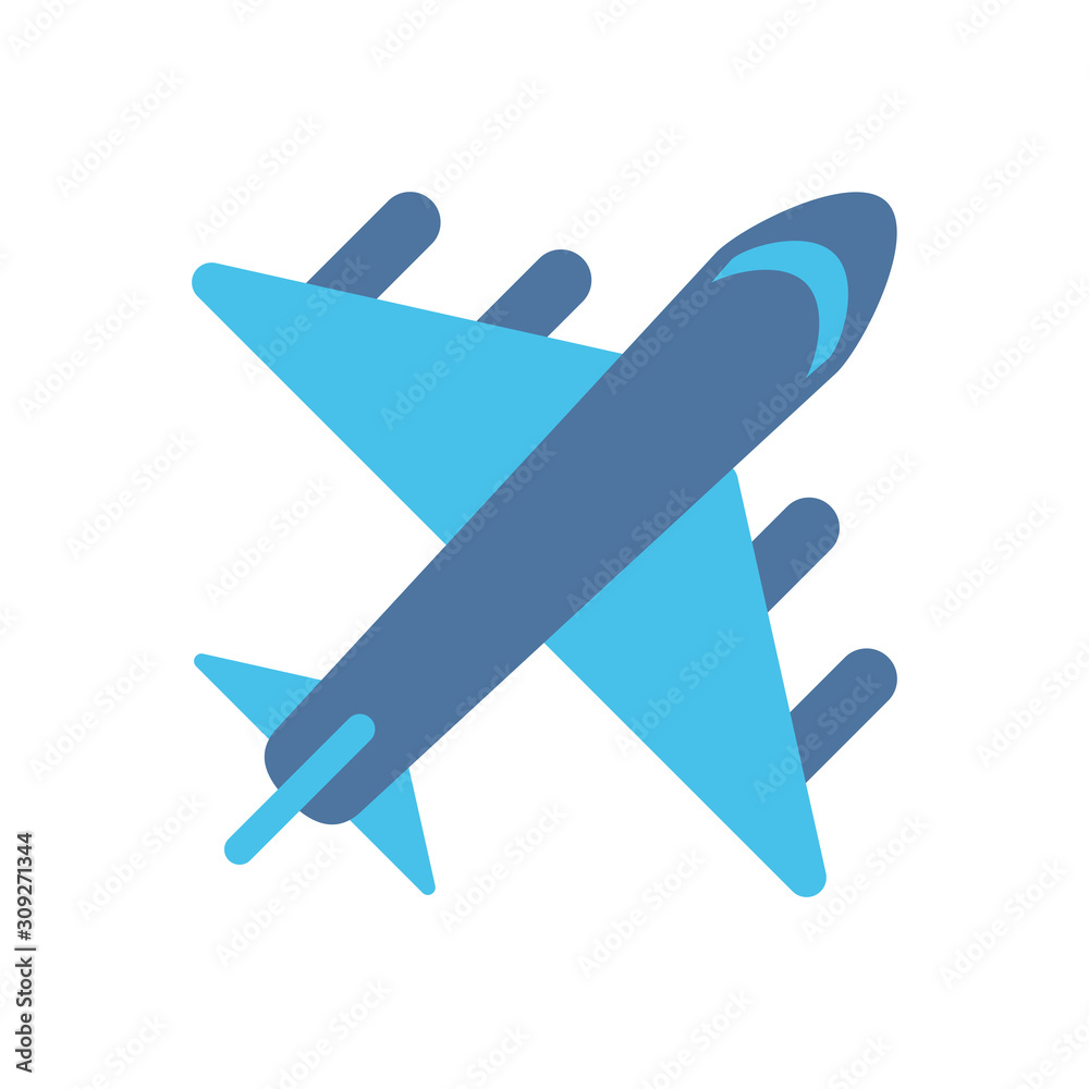 airplane flying travel isolated icon