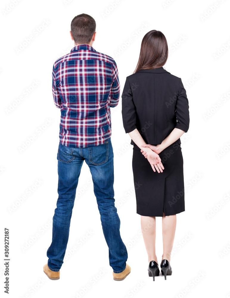 Back view of couple. Back view of couple.