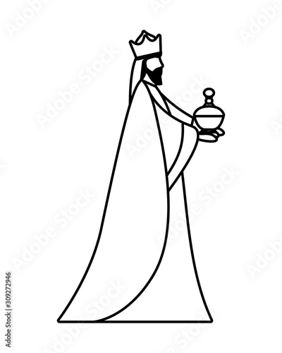 Wise man of happy epiphany day vector design