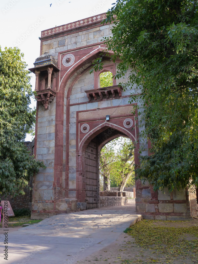 Gateway of Arab Sarai, in Delhi, India