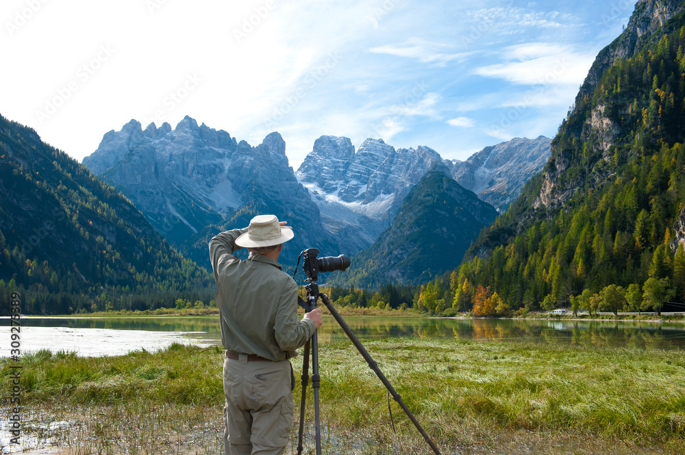 Photographer in the Dolomites and Lake