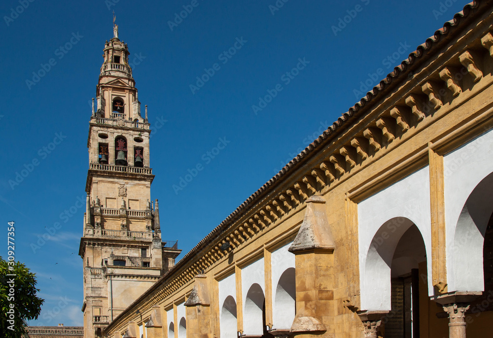 The Gothic Bell tower of Mosque-Cathedral of Córdoba, Córdoba,  Andalusia, Spain.