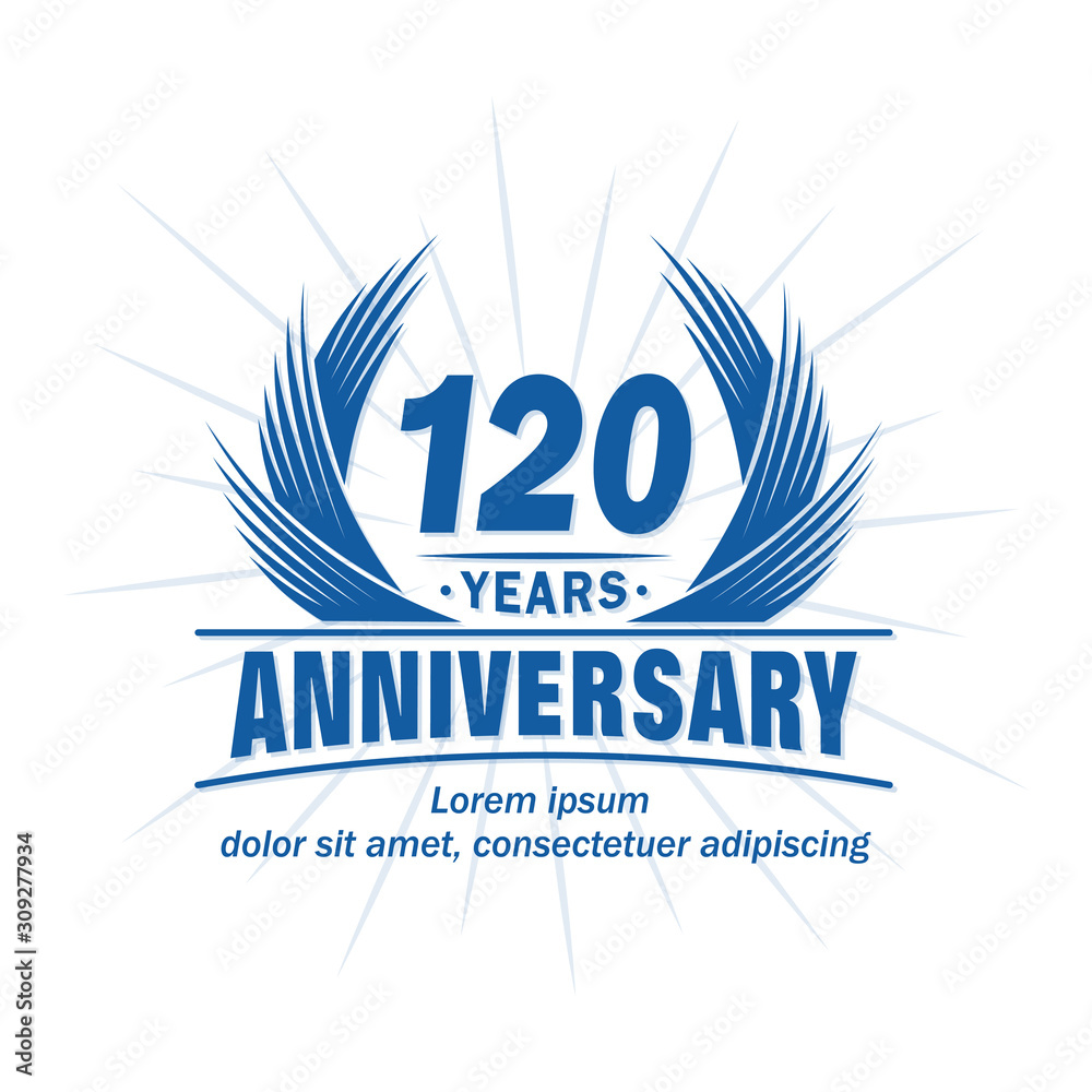 120 years logo design template. 120th anniversary vector and illustration. 120 years logo design template. 120th anniversary vector and illustration.