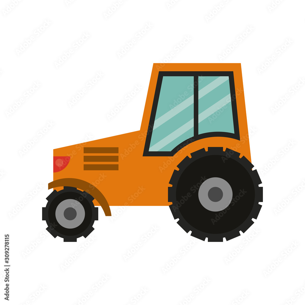 tractor farm vehicle isolated icon