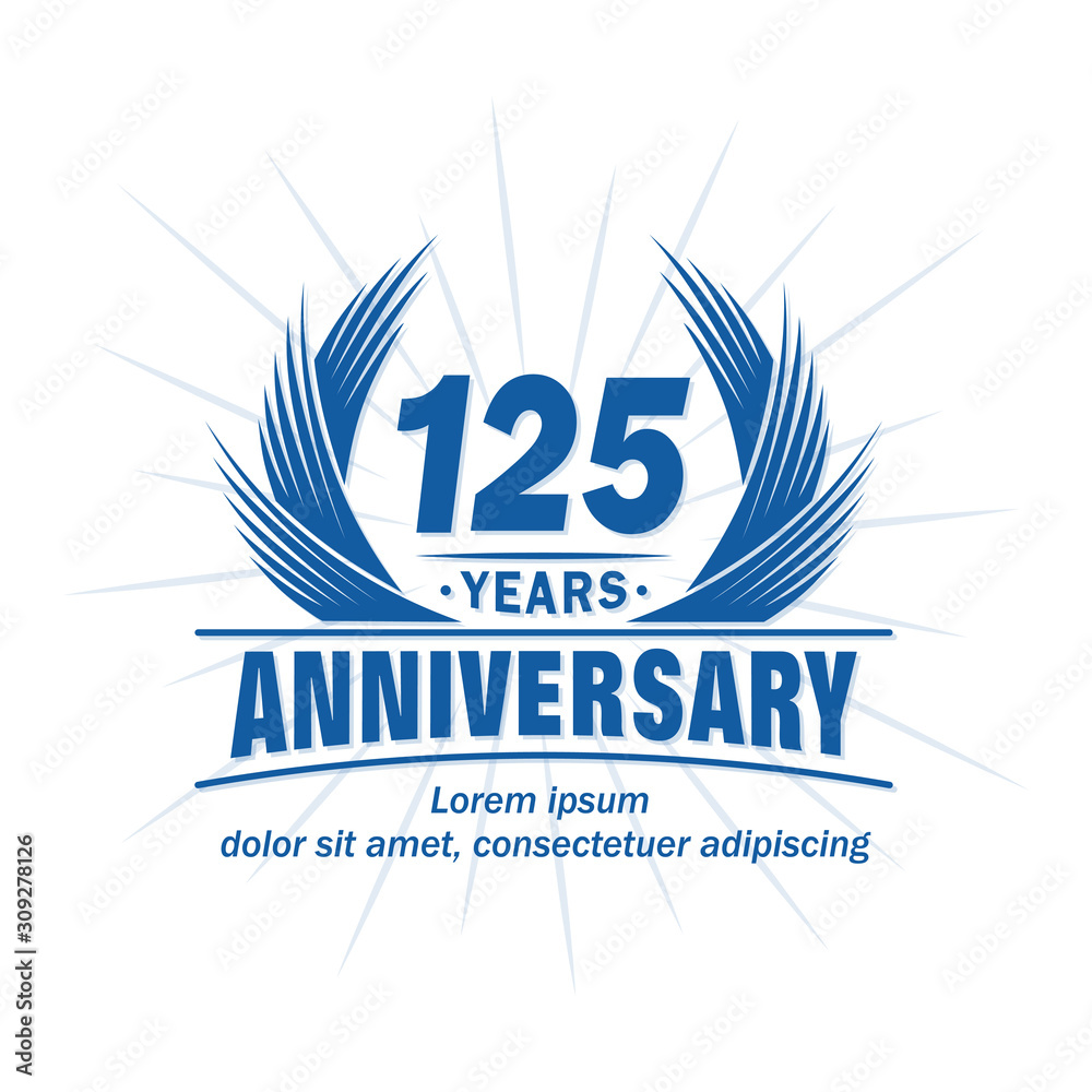 125 years logo design template. 125th anniversary vector and illustration. 125 years logo design template. 125th anniversary vector and illustration.