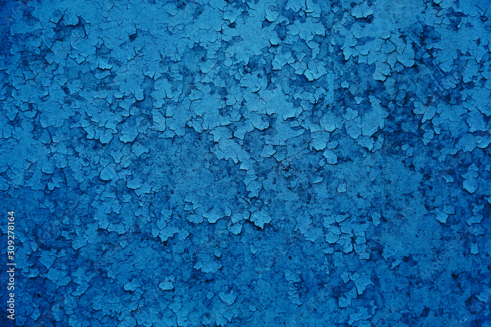 Obraz premium Classic blue color concrete wall stone brick texture background. Concept color of the year 2020