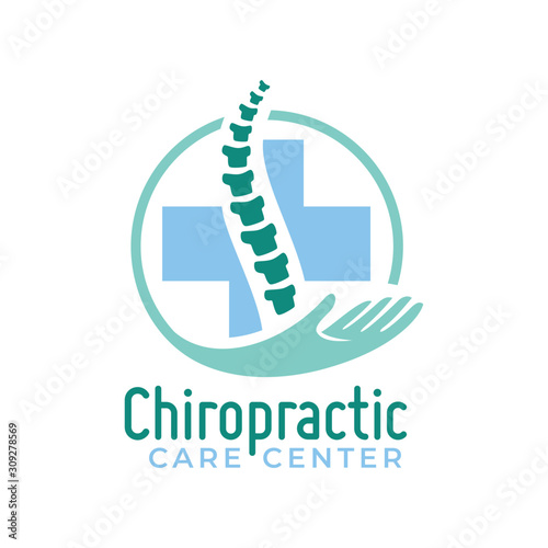 Chiropractic logo vector, spine health care medical symbol or icon, physiotherapy template