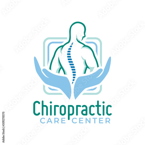 Chiropractic logo vector, spine health care medical symbol or icon, physiotherapy template