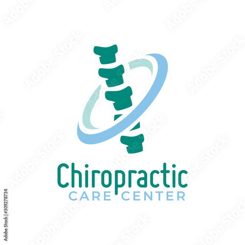 Chiropractic logo vector, spine health care medical symbol or icon, physiotherapy template