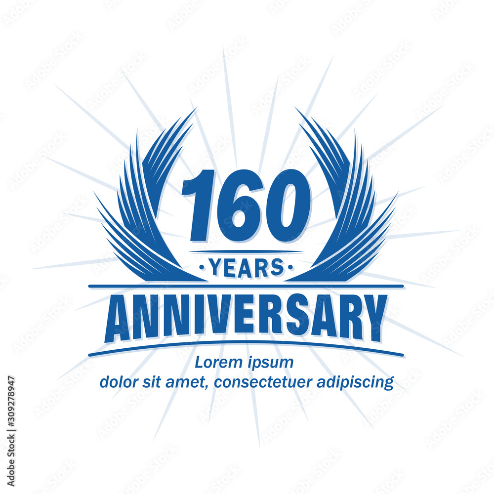 160 years logo design template. 160th anniversary vector and illustration. 160 years logo design template. 160th anniversary vector and illustration.