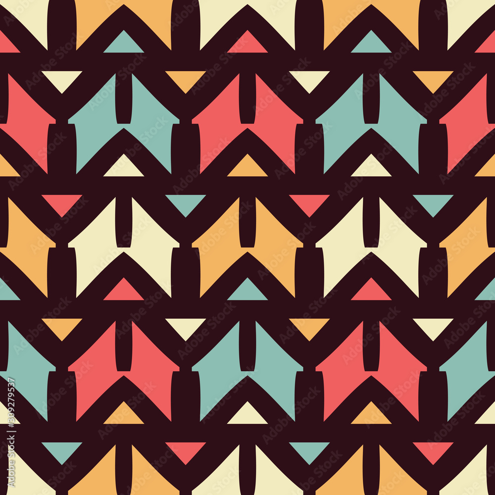 Seamless pattern with geometric ornament. Seamless pattern with geometric ornament.
