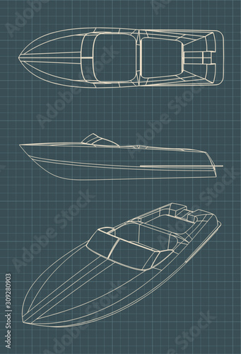 Speedboat Drawings