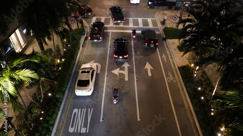 Upper angle view of street in the night
