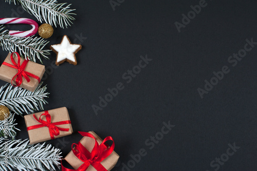 Christmas or New Year decoration on a black background