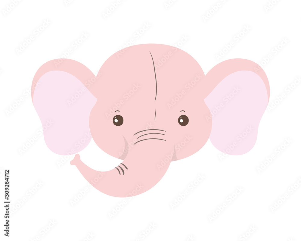 Isolated cute elephant cartoon vector design