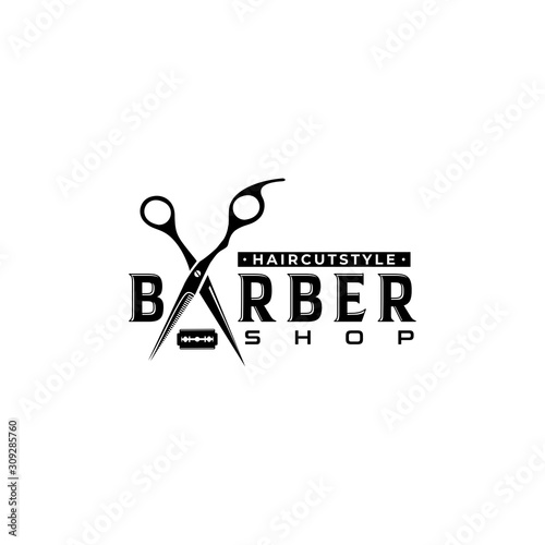 Barbershop Logo Design Vector Template