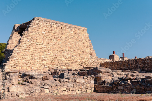 Casual view on the Knossos temple ruins elements in Heraklion  Greece