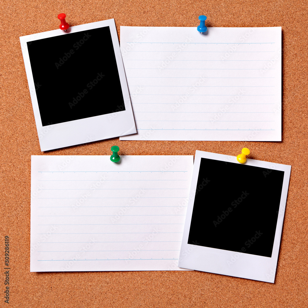 Blank photos with index cards Blank photos with index cards