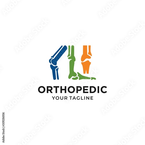 Orthopedic health logo design vector template