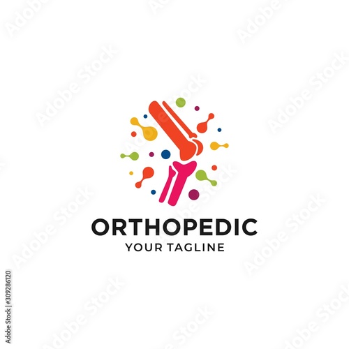 Orthopedic health logo design vector template