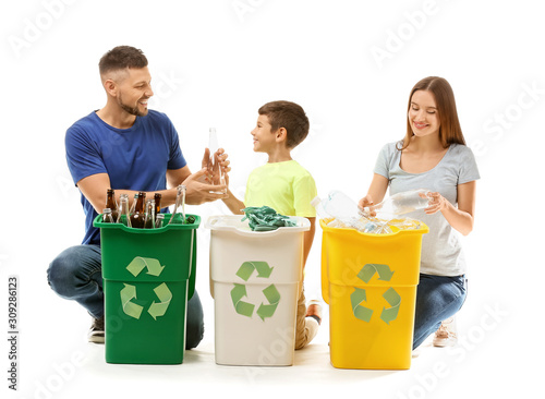 Family with containers for ...