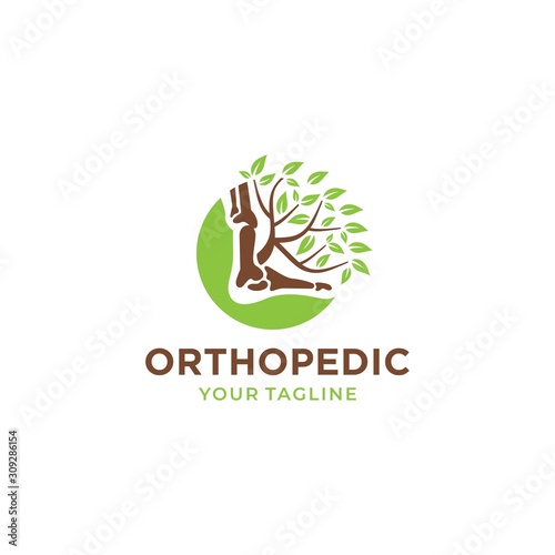 Orthopedic health logo design vector template