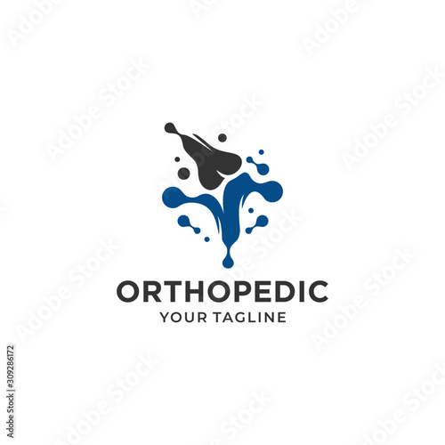Orthopedic health logo design vector template