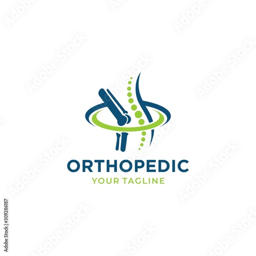 Orthopedic health logo design vector template