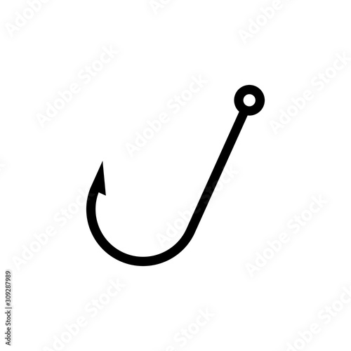 fishing hook icon trendy flat design