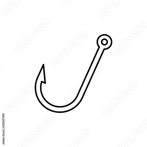 fishing hook icon trendy flat design