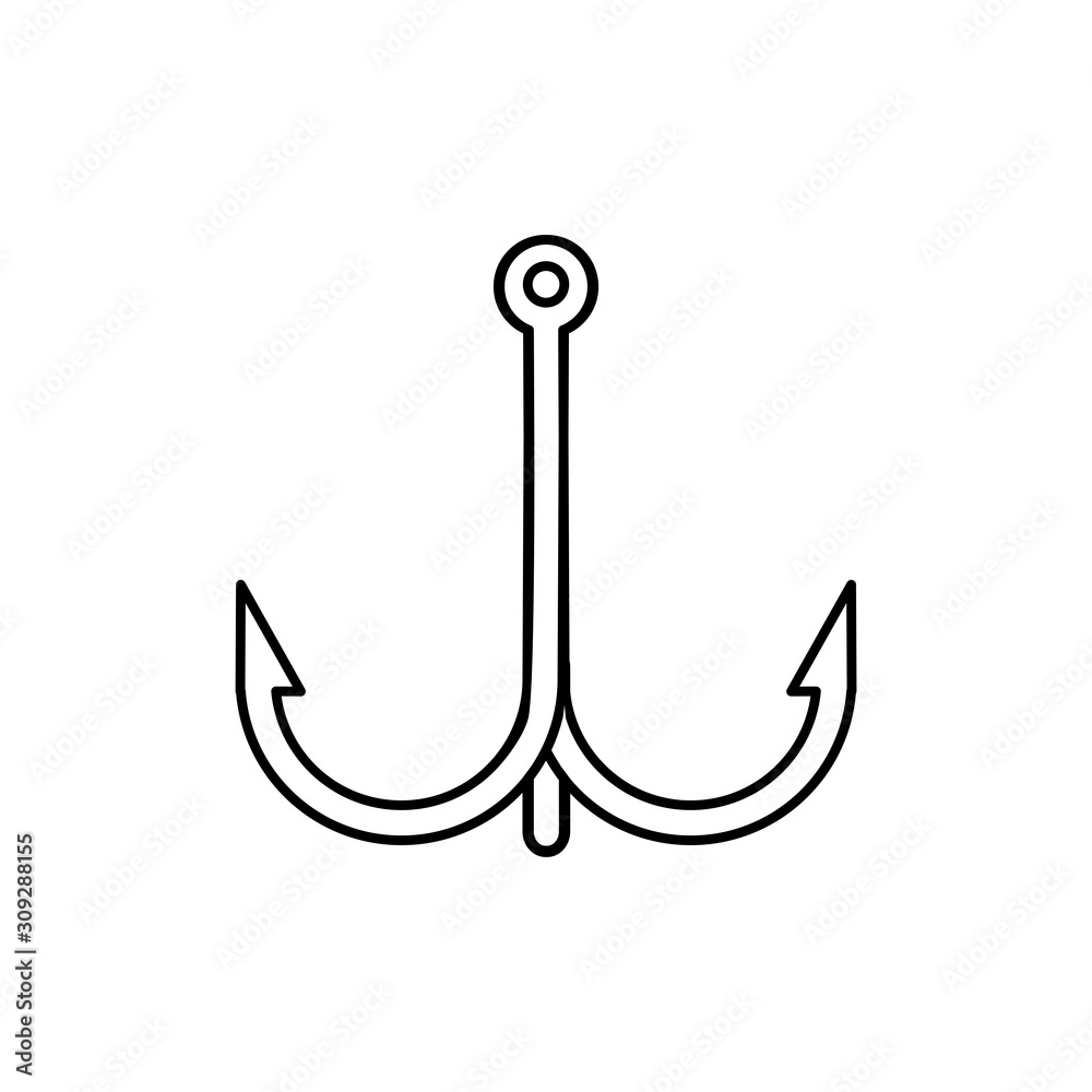 fishing hook icon trendy flat design fishing hook icon trendy flat design