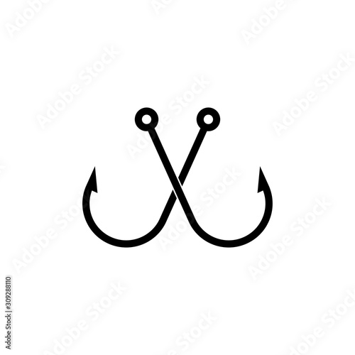 fishing hook icon trendy flat design