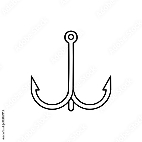 fishing hook icon trendy flat design