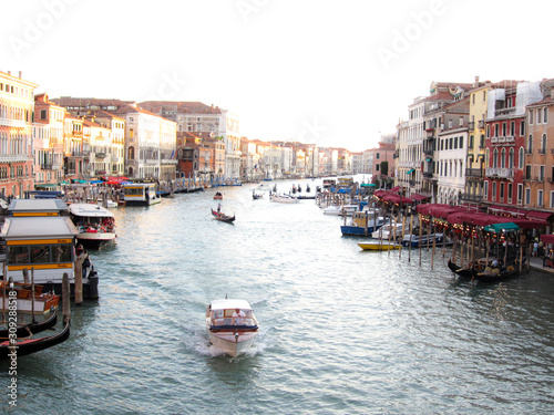Beautiful view of the Grand Canal from Rialto Bridge in Venice  Italy.