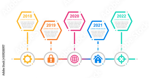 Timeline and infographic concept design, modern, with icons. Easy to customize template. EPS 10.