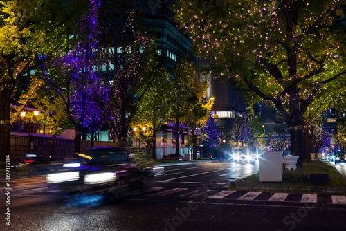 大阪の夜景・御堂筋