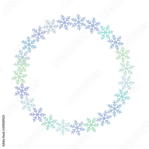 snowflakes frame colorful