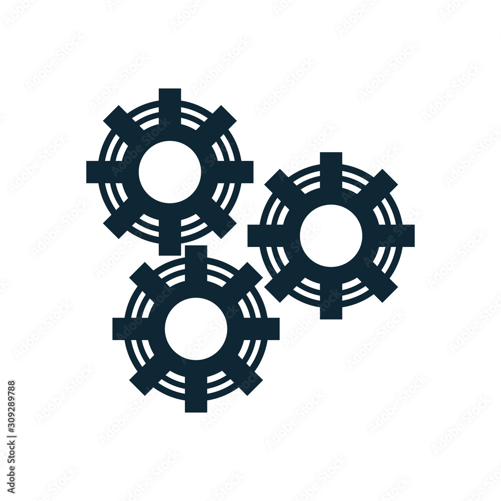 gear machine settings isolated icon
