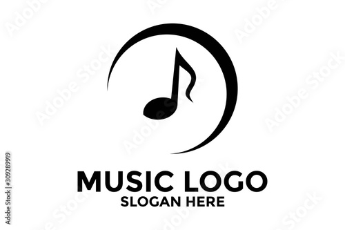 Music Logo Icon Vector Illustration, Music Logo Template