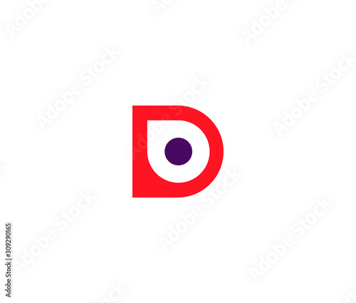 Letter D with point place Vector logo design. Creative minimalism Logo Icon Minimal emblem design template