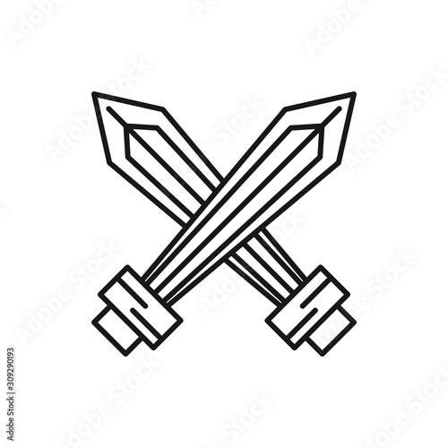 swords warrior crossed isolated icon