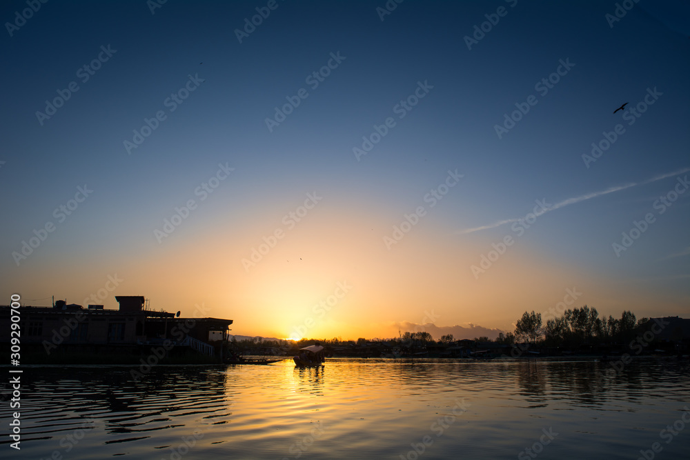 Sunset on Dal Lake, Jammu and Kashmir, India