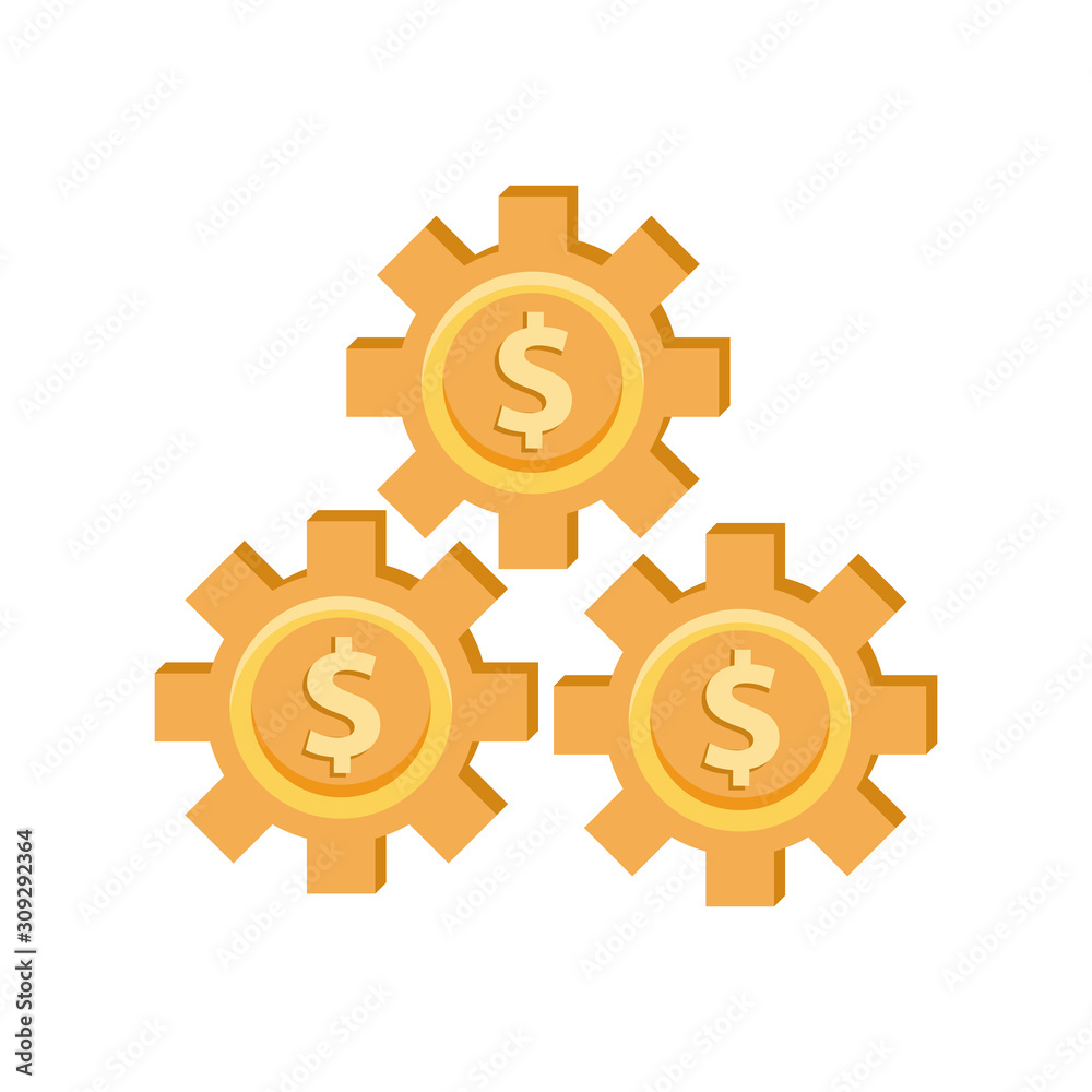 gears with money symbols icons gears with money symbols icons