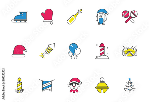 bundle of happy merry christmas icons